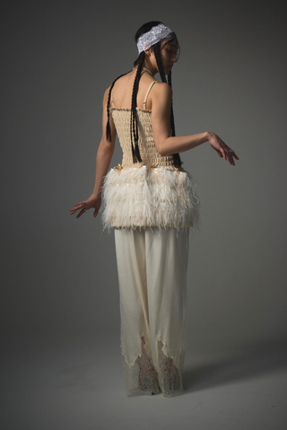 [FAY/DEW×Naitlovy] feather multi onepiece《cream》