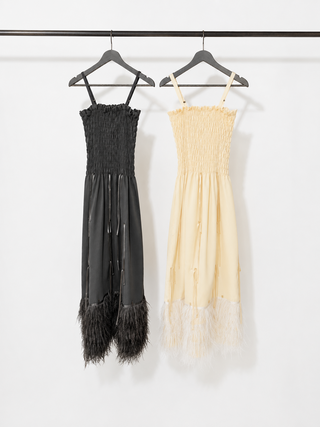 [FAY/DEW×Naitlovy] feather multi onepiece《black》