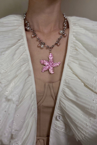 FAY/DEW  SELECT Pink Star Flower Necklace