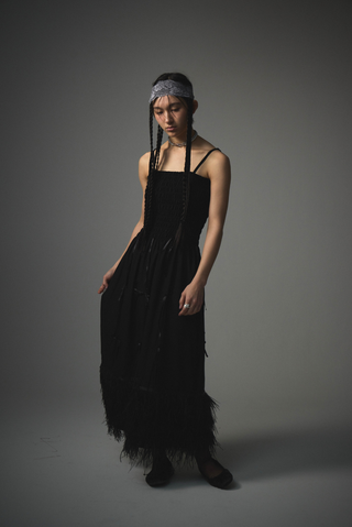 [FAY/DEW×Naitlovy] feather multi onepiece《black》