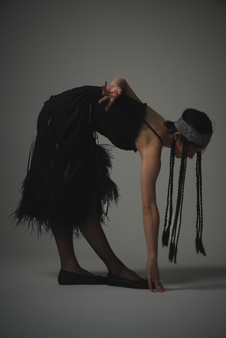 [FAY/DEW×Naitlovy] feather multi onepiece《black》