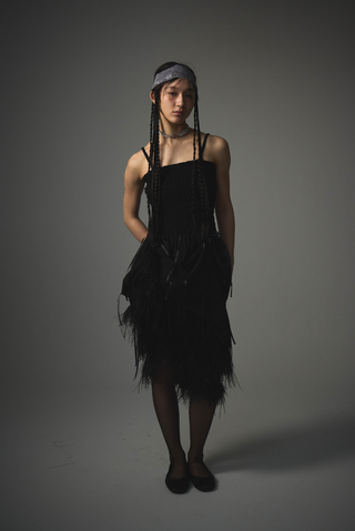 [FAY/DEW×Naitlovy] feather multi onepiece《black》