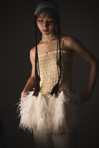 [FAY/DEW×Naitlovy] feather multi onepiece《cream》