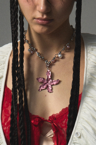 FAY/DEW  SELECT Pink Star Flower Necklace