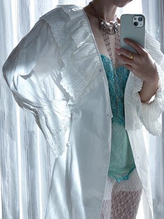 [FAY/DEW×Naitlovy] コットンプリーツシャツジャケット